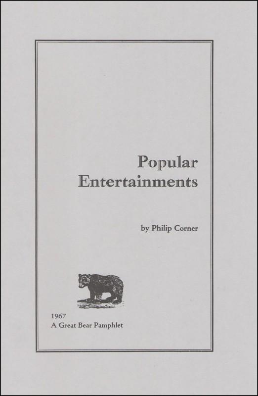 POPULAR ENTERTAINMENTS - A GREAT BEAR PAMPHLET